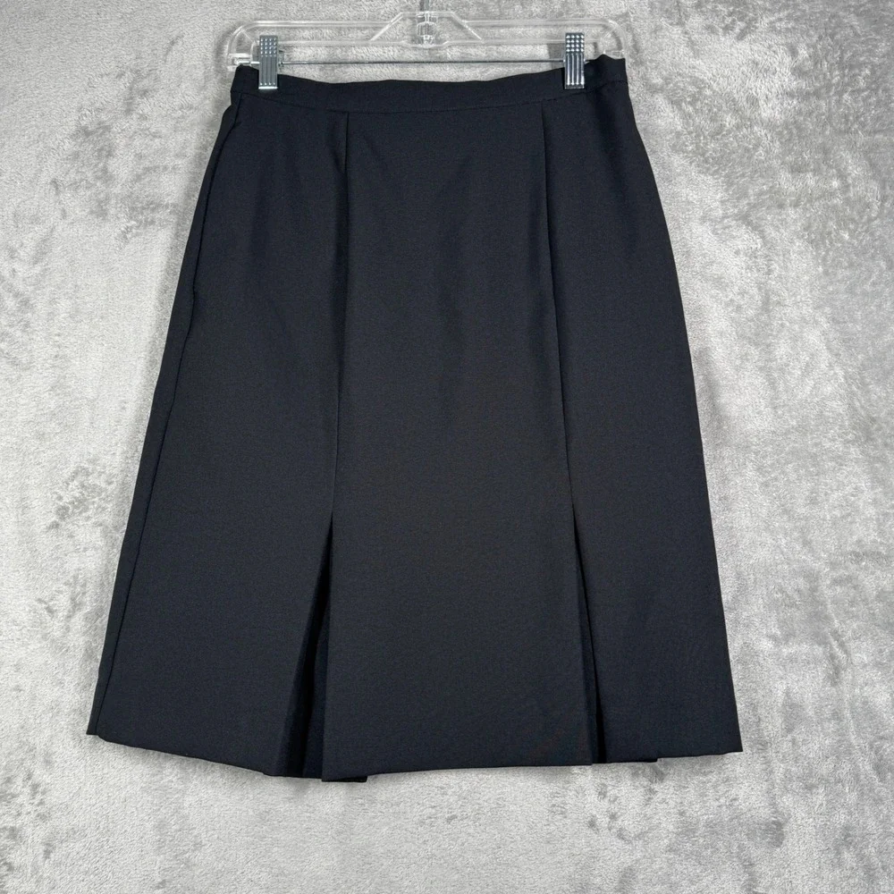 Liz Baker Skirt Black A-Line Pleated Career Office Wear Corpcore Size 4‎ Petite